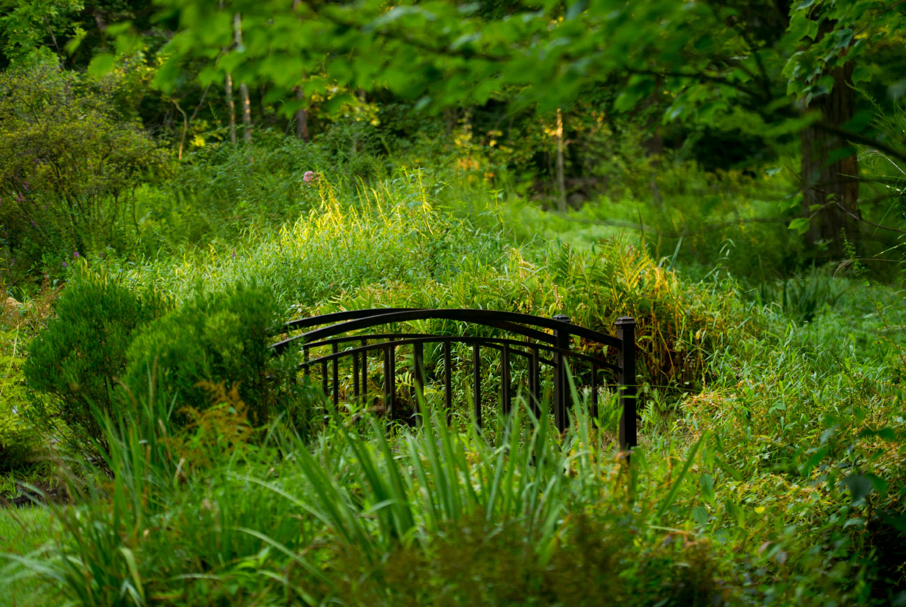 The LaurelRock Company - Residential Landscaping in CT - Back Country Manor - Garden Bridge