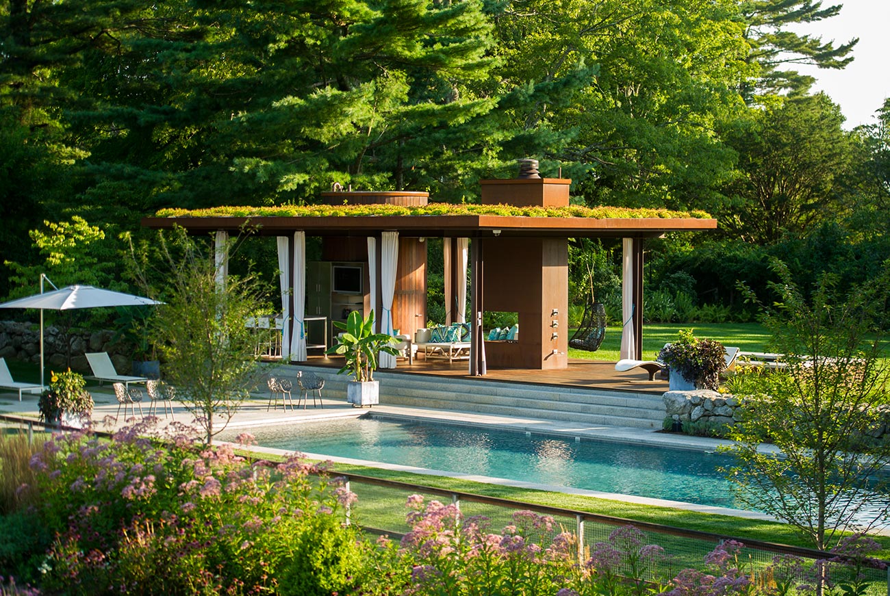 The LaurelRock Company - Residential Landscaping in Wilton CT - High Meadow Farm - Green Roof and Outdoor Living