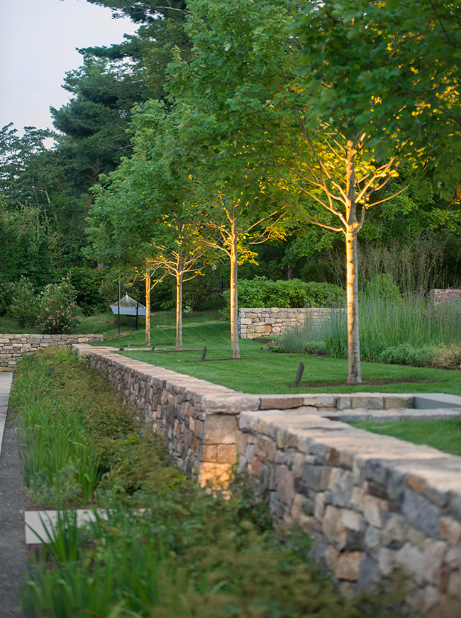 The LaurelRock Company - Residential Landscaping in Wilton CT - High Meadow Farm - Landscape Lighting